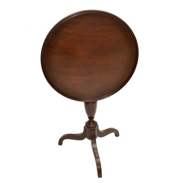 Victorian Victorian Style Vintage Flip Top Side Table Turned Wood & Brass Lock 1930 For Sale - Image 3 of 13