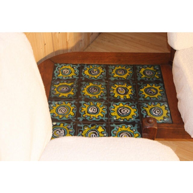 Wood Corner Sofa attributed to Guillerme and Chambron, 1960 For Sale - Image 7 of 13