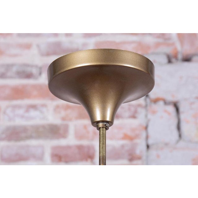 Metal Mid-Century Chandelier in Brass and Glass, Czech, 1960s For Sale - Image 7 of 11