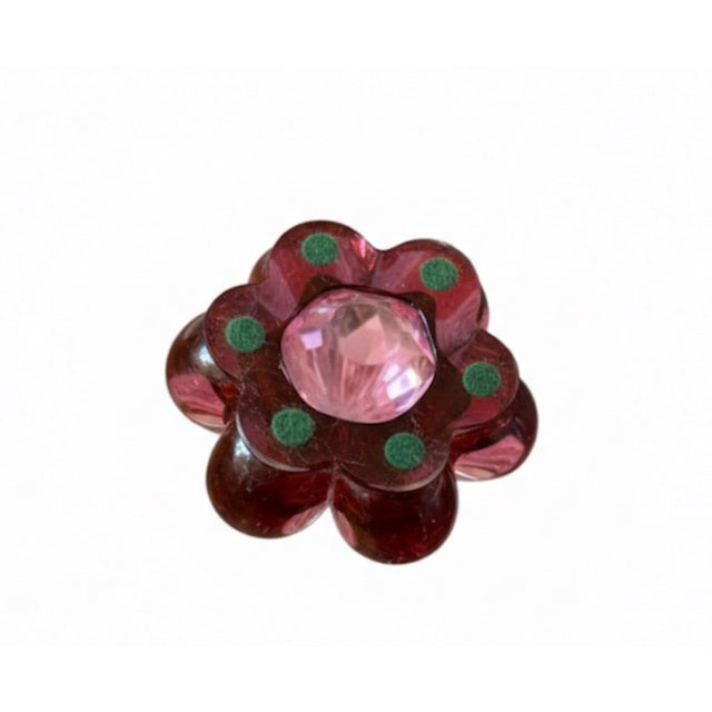 Glass Val Saint Lambert Pink Crystal Table Lamp With Custom Silk Shade, C. 1950s For Sale - Image 7 of 12