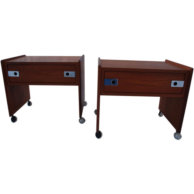Mid Century Teak Night Stands A Pair Chairish