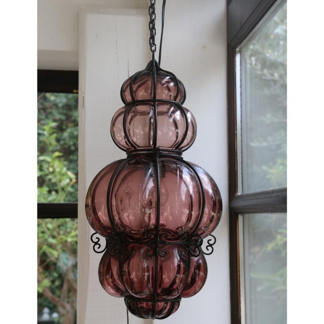 Purple Caged Lantern in Murano Blown Glass from Seguso, 1950s For Sale - Image 8 of 8