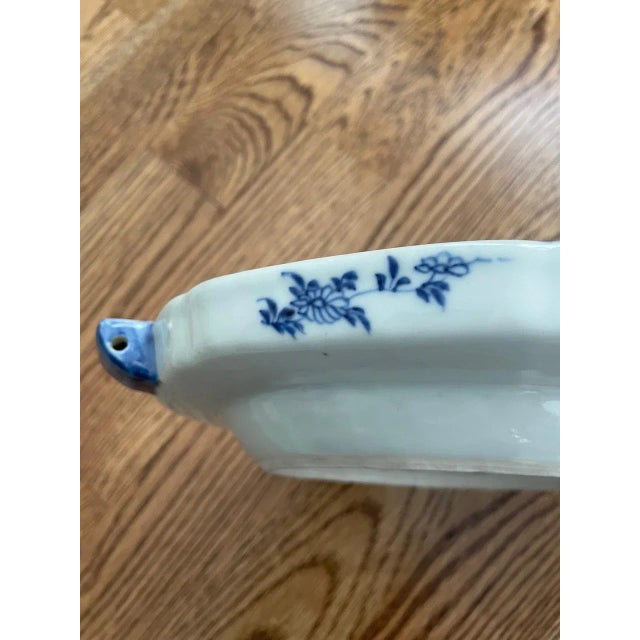 Chinese 19th Century Chinese Export Blue Canton Warming Dish For Sale - Image 3 of 6
