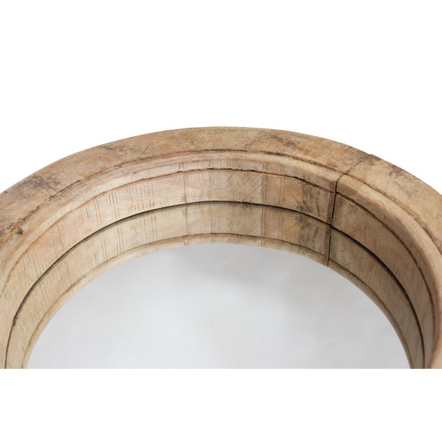 Wood Port Hole Mirror For Sale - Image 7 of 10