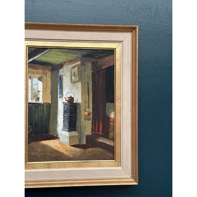 Osvald Rasmussen, Kitchen, 1960s, Oil on Canvas For Sale - Image 4 of 11
