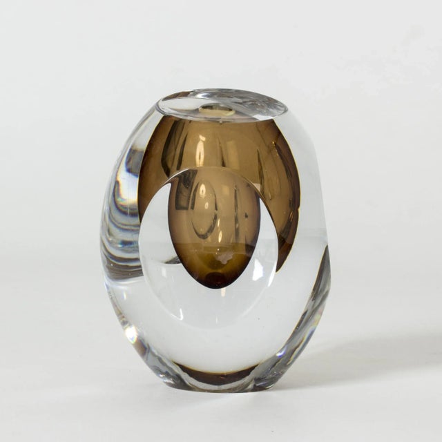 Beautiful glass vase from the “Ventana” series by Mona Morales-Schildt for Kosta, made in the 1950s. Dramatic design with...