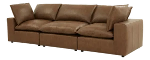 Cali Brown Leather Modular Sofa