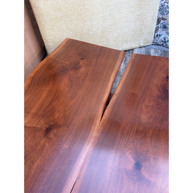 Organic Live-Edge Solid Wood Coffee Table in the Mira Nakashima Style. Circa 1980s. For Sale - Image 11 of 15