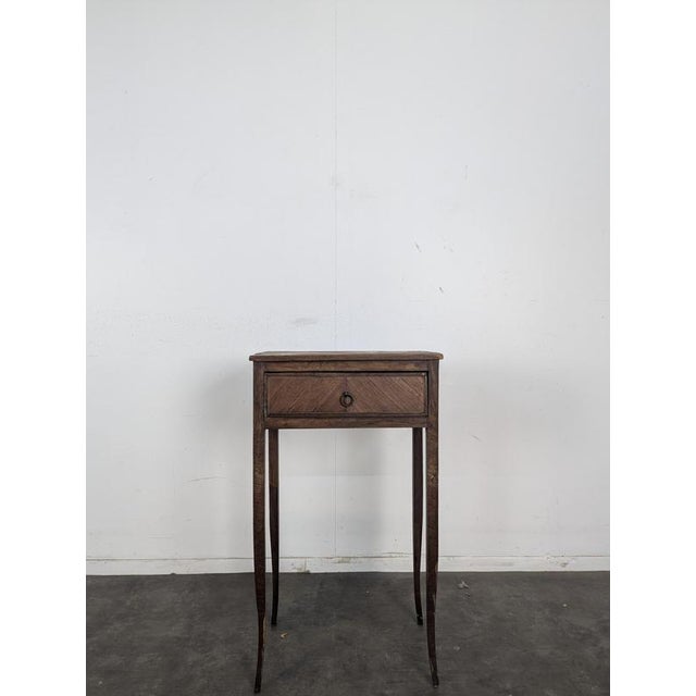 Louis XV Style Marquetry Bedside Table with Drawer and Cabriole Legs, in Very Good conditions.