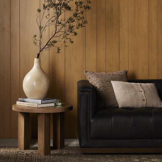 Contemporary Four Hands Mesa End Table - Light Brushed Parawood For Sale - Image 3 of 9