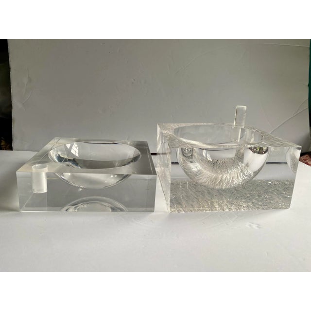 1970s Italian Lucite Cube Object Holder With Sphere Inside For Sale - Image 11 of 13