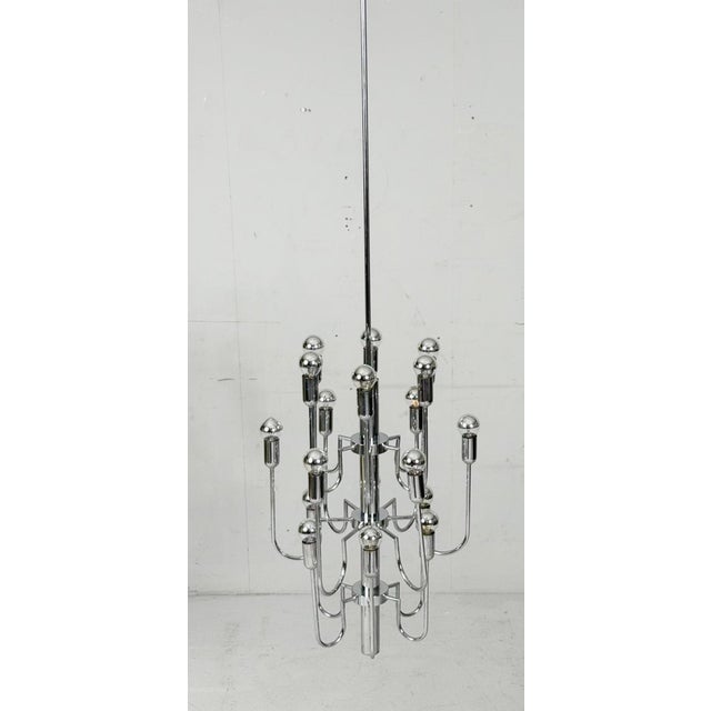 Mid-Century Modern Mid-Century Modern Chrome Sputnik Chandelier by Gaetano Sciolari, Italy, 1970s For Sale - Image 3 of 18