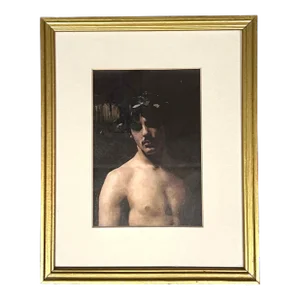 John Singer Sargent Reprodcution Print “Man Wearing Laurels” 1874-1880 Lacma Assoc. Framed.