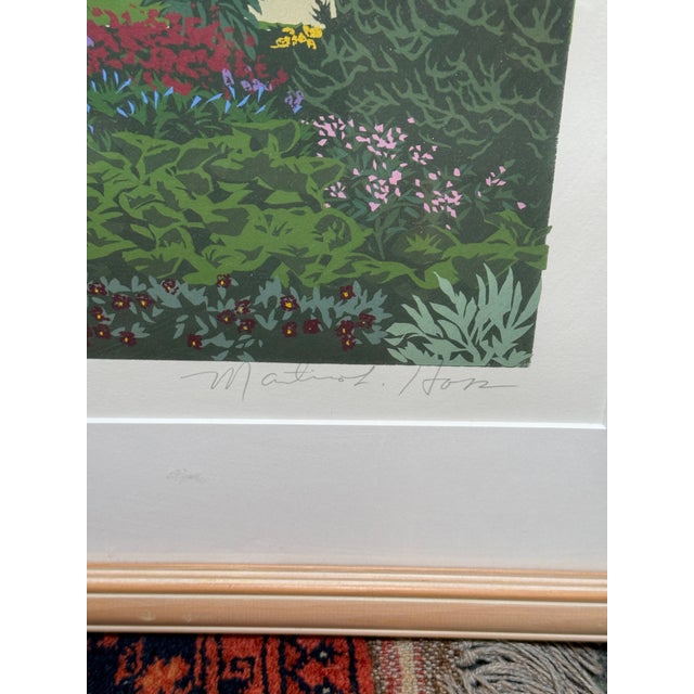 Off-white Martino Hoss Shakespeare Garden at the Huntington Hotel Serigraph, Signed For Sale - Image 8 of 13