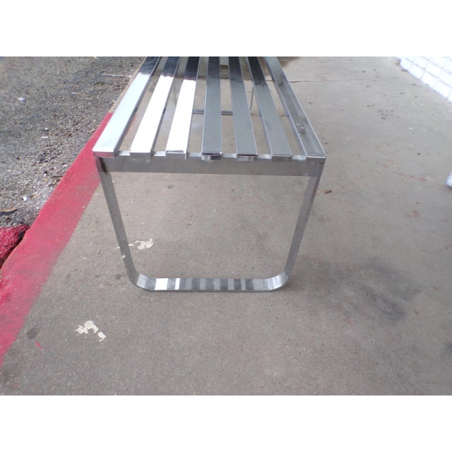 Chrome Milo Baughman for DIA Chrome Slat Bench For Sale - Image 8 of 9