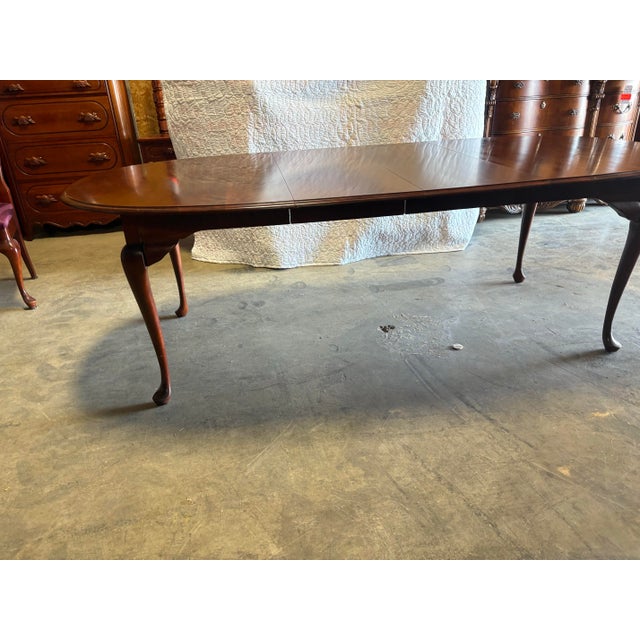 1990 Cresent Furniture Queen Anne Solid Cherry Dining Table With Two Leaves – Nashville, Tn For Sale In Nashville - Image 6 of 10