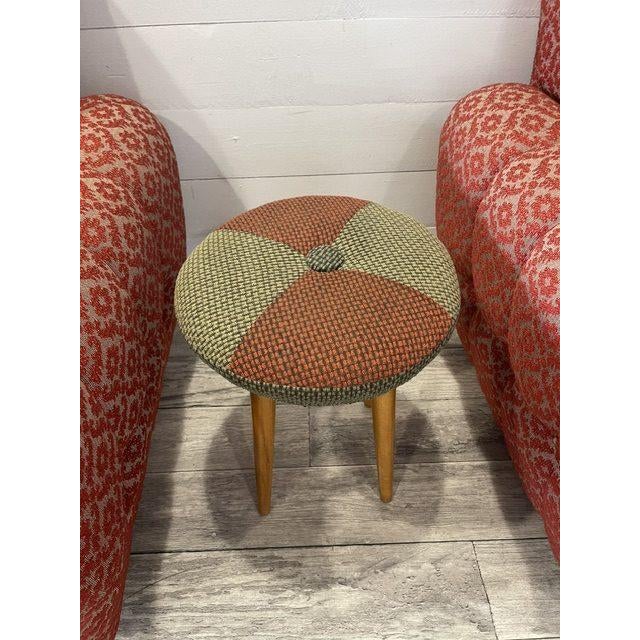 Vintage Mad Man Armchairs and Ottoman from Tatra Nafromtok, 1965, Set of 3 For Sale - Image 3 of 11