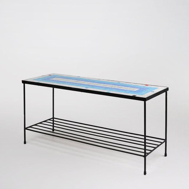 Mid-Century Mosaic Coffee Table with Metal Frame, France, 1950s For Sale - Image 10 of 11