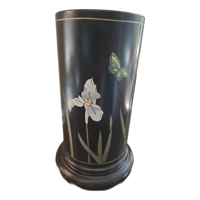 Vintage Black Pedestal Stand Plinth For Sale