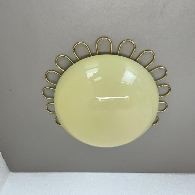 Large Modernist Art Deco Metal Plafoniere Wall Light by Gio Ponti, France, 1920s For Sale - Image 15 of 18