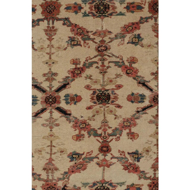 Late 18th Century Late 18th Century Antique Persian Sultanabad Rug in Beige and Red Floral Patterns, From Rug & Kilim For Sale - Image 5 of 8