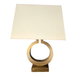Pair of Gregorius Pineo Circular Base Table Lamps – Holly Hunt Provenance – Sculptural Brass Modernism For Sale