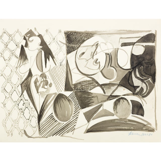 Figures in a Divided Interior - Robert Lohman, C. 1980 For Sale