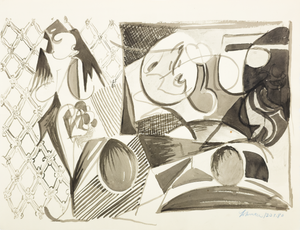 Figures in a Divided Interior - Robert Lohman, C. 1980