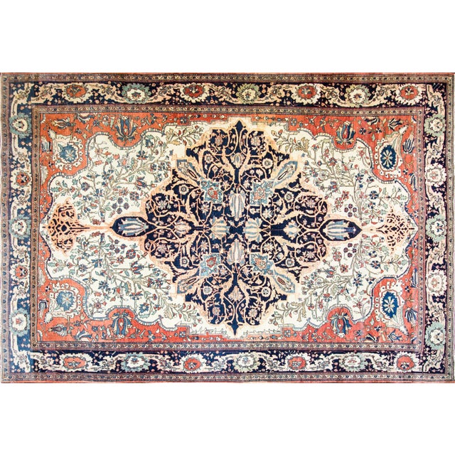 This exceptional antique Persian Sarouk Feraghan carpet is a distinguished late-19th-century weaving from the renowned...