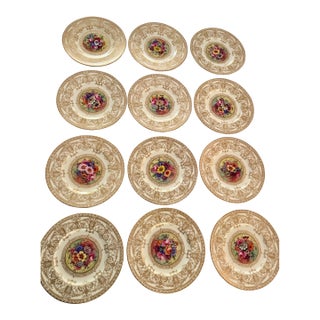 12 Antique Royal Worcester Hand-Painted & Signed Cabinet Plates For Sale
