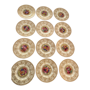 12 Antique Royal Worcester Hand-Painted & Signed Cabinet Plates