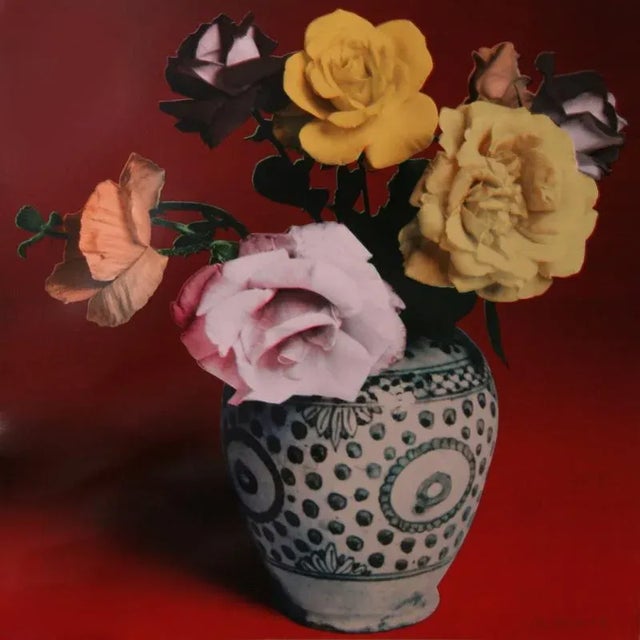 Roses and Poppies in Spotted Vase (Red) Francesco Scavullo Year: 1987 Size: 36 in. x 36 in. Screenprint on Lennox Museum...
