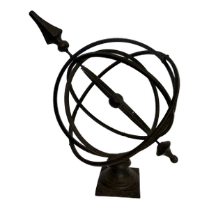 Antique French Country Wrought Iron Garden Armillary Sphere Sundial