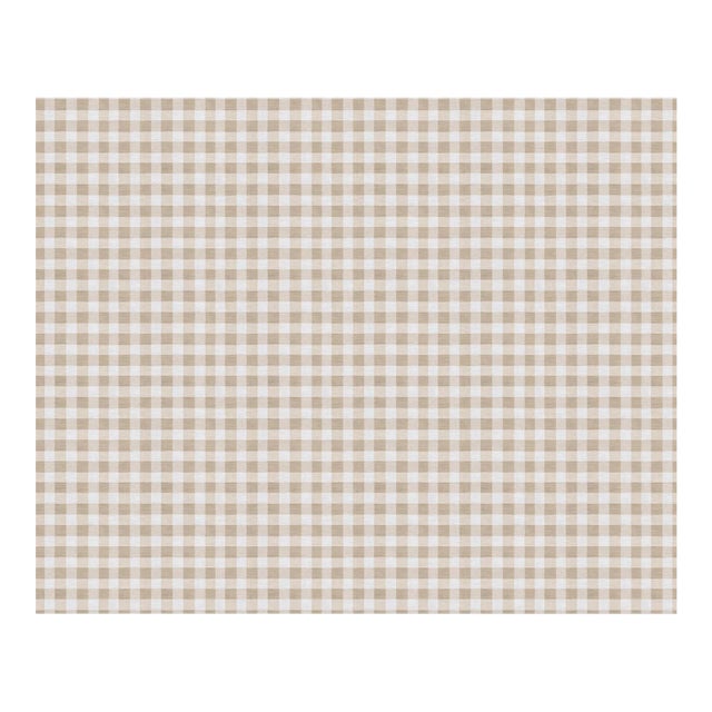Austen Gingham Small Check Removable Wallpaper – Linen Tan Double Roll For Sale