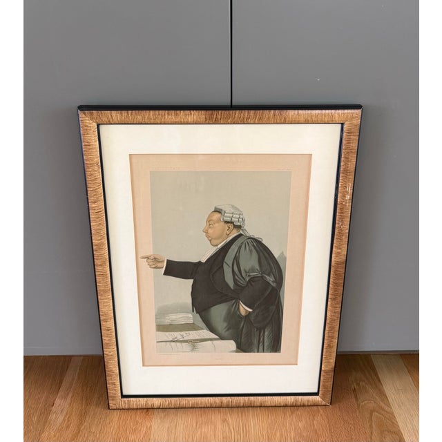 Framed Original 1898 Vanity Fair "Spy" Caricature Titled "Danky" For Sale - Image 4 of 12