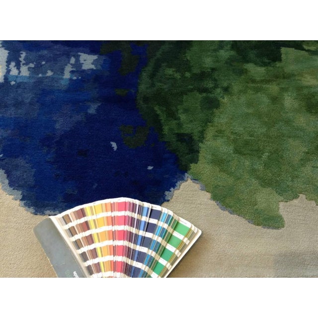 Modern Modern Watercolor Impression Rug – Hand-Knotted Silk & Wool by Doris Leslie Blau For Sale - Image 3 of 5