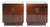 Art Deco Baker Walnut Veneered Nightstands in Copper and Cut Glass Accents, 1950s, Set of 2 For Sale
