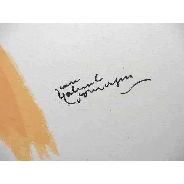 Domergue - Dark Hair Lady with a Scarf - Original Signed Lithograph 1956 For Sale - Image 3 of 4