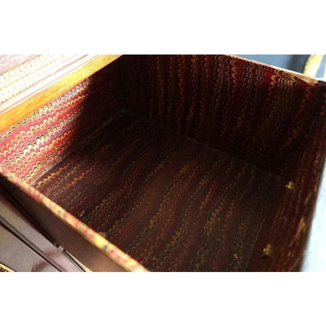 Louis XVI Style Cartonnier in Rosewood Topped & Brass Gallery For Sale - Image 6 of 8