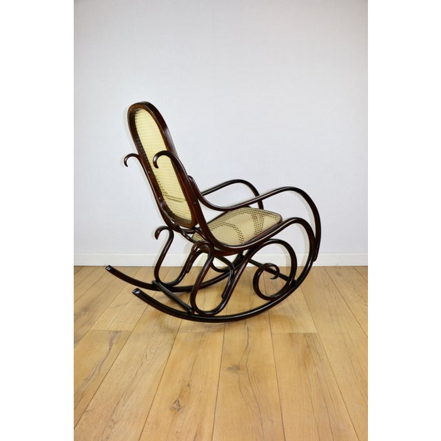 Brown Rocking Chair on Runners, 1970s For Sale - Image 8 of 15