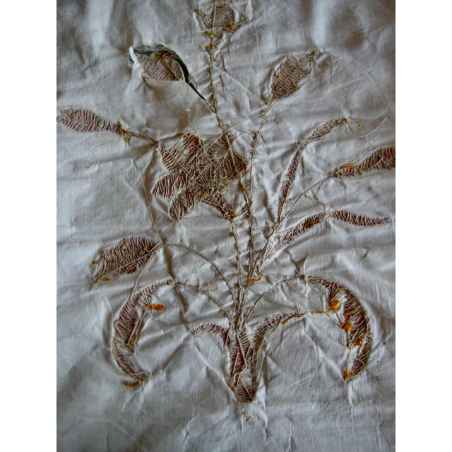 Textile French Metallic Gold Embroidery Fragment of a Flower Circa 1890 For Sale - Image 7 of 7