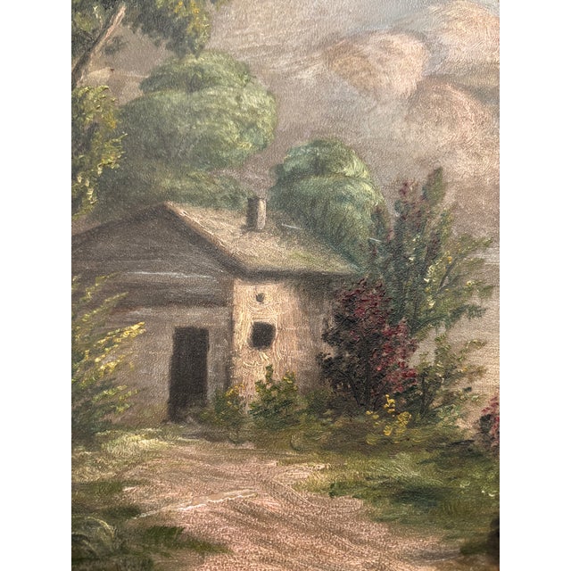 Antique Cottage Core Original Art Late 19th Century American Landscape on Academy Board, Wadsworth Howland Label, Circa 1880–1900 For Sale - Image 12 of 12