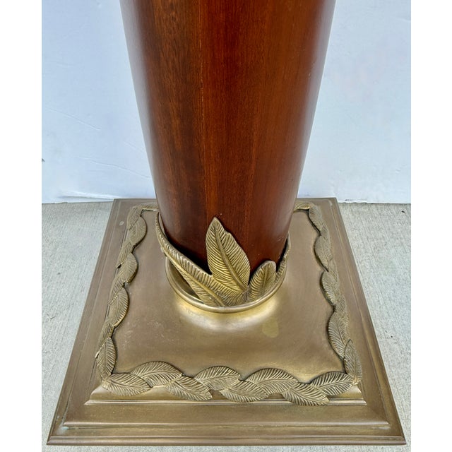 Massive Brass & Wood Colonial Style Table Lamp For Sale - Image 11 of 12