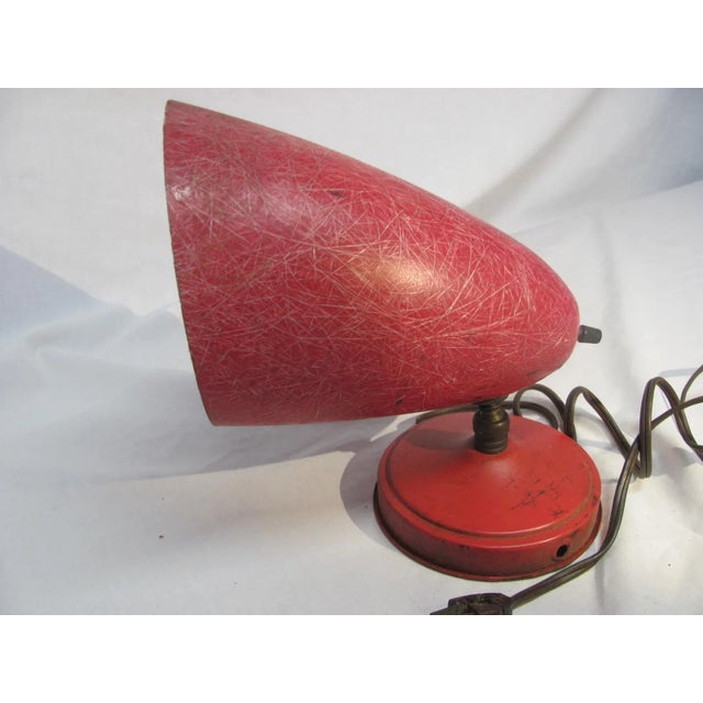 Red Vintage Mid-Century Red Fiberglass Wall / Desk Lamp Made in the U.S.A. For Sale - Image 8 of 8