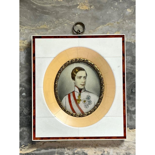 Vintage Hand-Painted Portrait Miniature For Sale - Image 12 of 12
