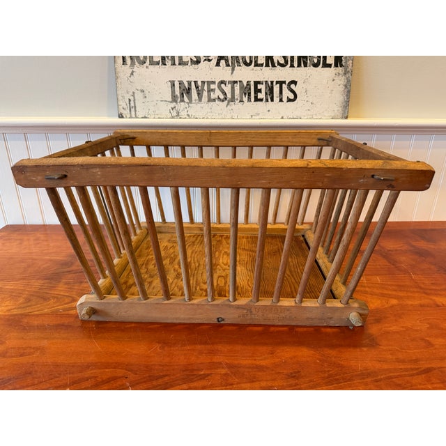 Antique Hudson Delivery Crate by Rugg Manufacturing Co. – Wooden Grocery Basket With Original Advertising, C. 1910–1930 For Sale - Image 9 of 14