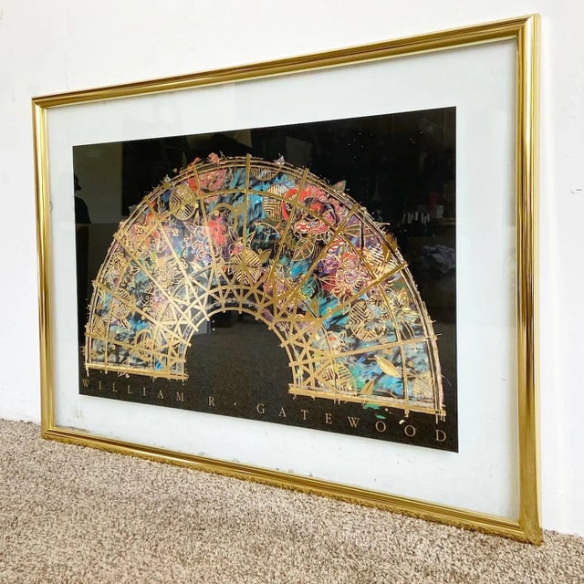 Introducing the Postmodern Framed Print "Lotus Fan" by William Gatewood, a captivating artwork that combines modern...
