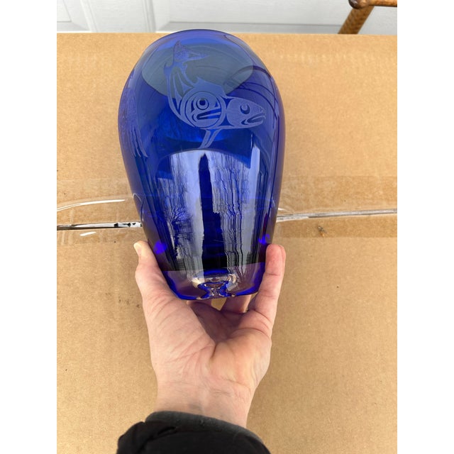 Late 20th Century Late 20th Century Perry Coyle Etched Glass Vase For Sale - Image 5 of 10