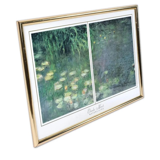 Green Claude Monet Water Lilies and Charles Mundy Framed Impressionist Prints - Set of 2 For Sale - Image 8 of 17