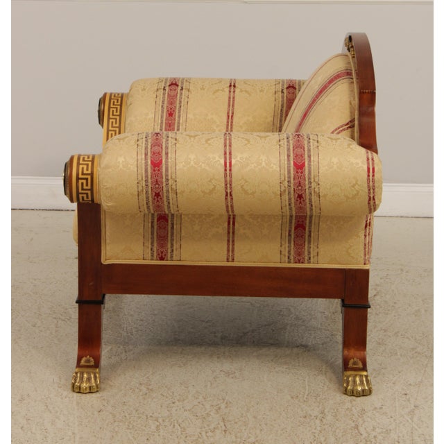 Versace Versace Italian Upholstered Mahogany Chair For Sale - Image 4 of 14